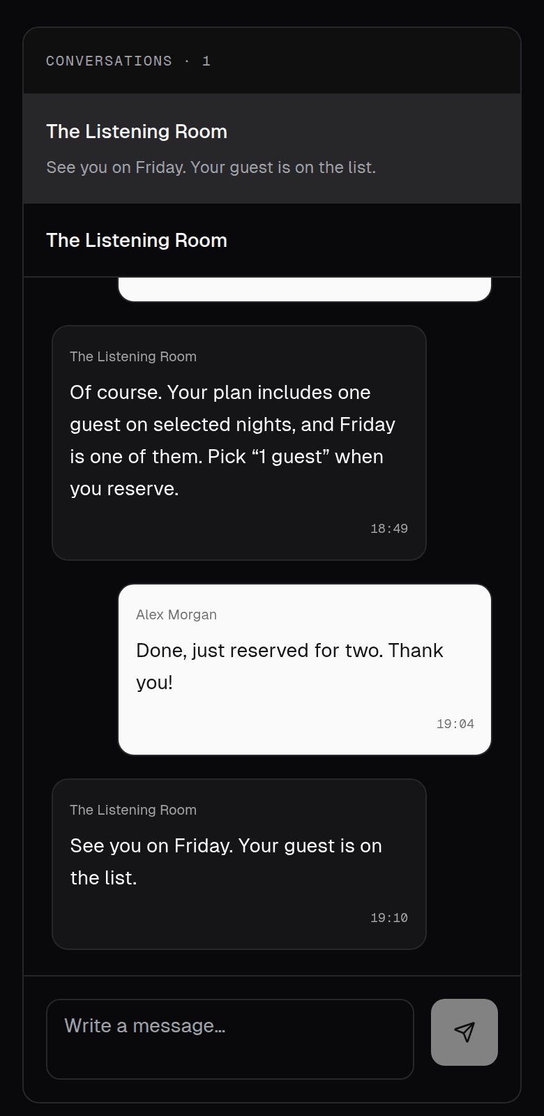 Messages · member app