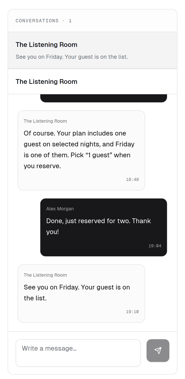 Messages · member app